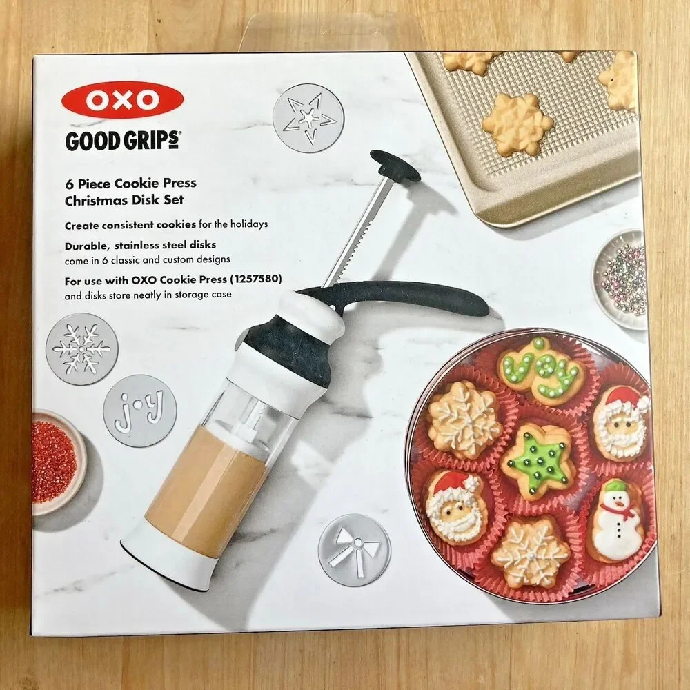 OXO Good Grips 6 Piece Cookie Press Disk Set Christmas Disk Set New In Box